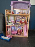 Kidscraft poppenhuis met meubels en grote bak barbies, Ophalen, Zo goed als nieuw, Poppenhuis