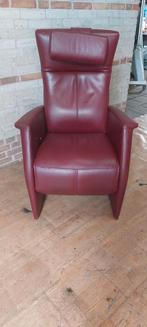 Prominent Relaxfauteuil - Bordeaux Rood Leer 46/48 zithoogte, Huis en Inrichting, Fauteuils, Ophalen