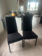 Eettafel stoelen zwart stof, Ophalen of Verzenden, Zwart, Stof, Twee