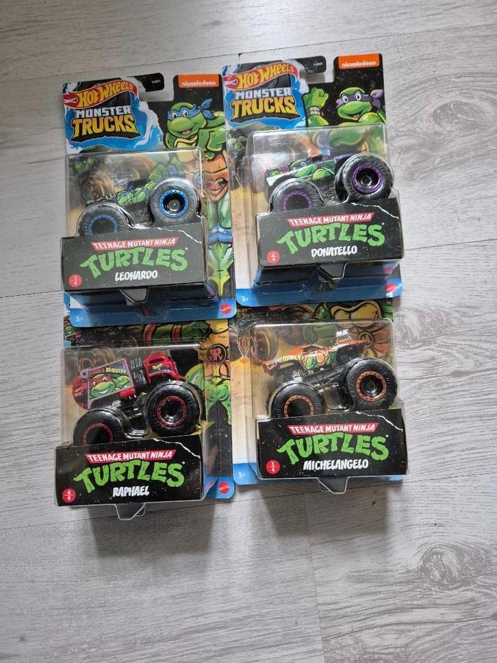Hot Wheels Monster Teenage Mutant Ninja 4 maal, Hobby en Vrije tijd, Modelauto's | Overige schalen, Nieuw, Auto, Ophalen of Verzenden