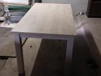 Blank houten eettafel, Huis en Inrichting, Tafels | Eettafels, Ophalen, 50 tot 100 cm, Zo goed als nieuw, Vijf personen of meer