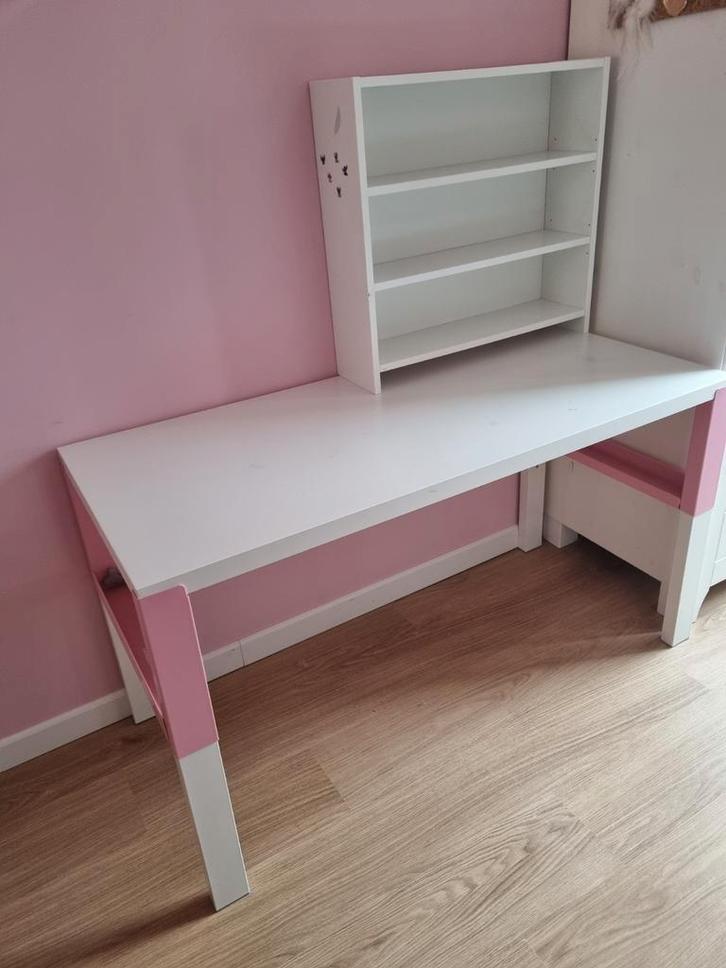 Ikea Pahl kinderbureau 128 x 58 cm met opbouwstuk, Kinderen en Baby's, Kinderkamer | Tafels en Stoelen, Gebruikt, Tafel(s), Ophalen