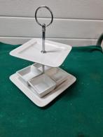 etagere wit twee lagen en vier bakjes, Huis en Inrichting, Woonaccessoires | Overige, Ophalen of Verzenden, 'T Olde Gre-j, Info@toldegrej.nl