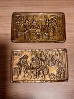 Twee koperen of bronzen Plaquette, Ophalen of Verzenden, Brons