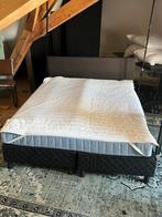 boxspring 160 x 200 compleet, Ophalen, Tweepersoons, Grijs, Zo goed als nieuw