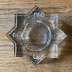 Vintage glazen glas kandelaar ijsglas ster (20x20x3,5 cm), Ophalen of Verzenden