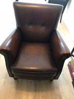 Leunstoel cognac, Huis en Inrichting, Fauteuils, Gebruikt, Minder dan 75 cm, Leer, Ophalen of Verzenden