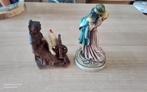 Vrouw achter spinnewiel (hout) Romio en Julia (albast ), Ophalen of Verzenden