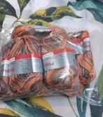 7 bollen gemêleerde wol, oranje/bruin, Hobby en Vrije tijd, Ophalen of Verzenden, Nieuw, Breien of Haken, Wol of Garen