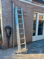 Aluminium ladder 3 delig 9 treden, Doe-het-zelf en Verbouw, Ladders en Trappen, Ophalen of Verzenden, Gebruikt, 4 meter of meer