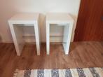 2 hoogglans witte tafeltjes/zuilen, Huis en Inrichting, Woonaccessoires | Zuilen en Pilaren, Ophalen, Zo goed als nieuw