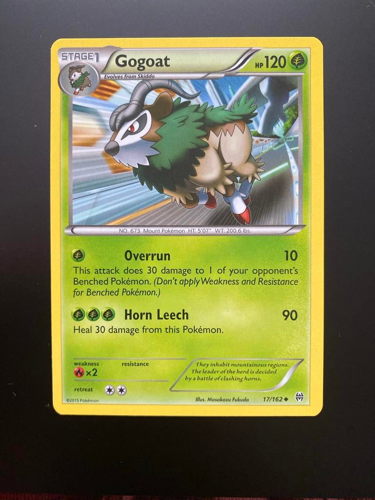 Gogoat 17/162 Pokémon XY BreakThrough 2015 Mint Packfresh, Ophalen of Verzenden, Zo goed als nieuw, Losse kaart