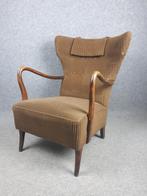 vintage fauteuil, Huis en Inrichting, Fauteuils, 75 tot 100 cm, Gebruikt, 75 tot 100 cm, Hout