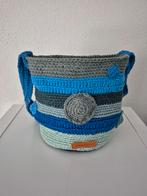 Zelfgehaakte katoenen schoudertas, Ophalen of Verzenden, Nieuw, Blauw