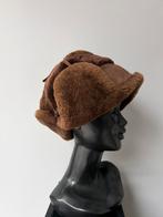 100% SHEEPSKIN LAMMY LAMS BONT LEER BRUINE BONTMUTS MUTS, Kleding | Heren, Mutsen, Sjaals en Handschoenen, Ophalen of Verzenden