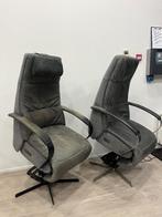 2 Prominent Humberto E100 Groen/Grijs Relaxfauteuil Sta-op M, Huis en Inrichting, Fauteuils, Verzenden, Minder dan 75 cm, Zo goed als nieuw
