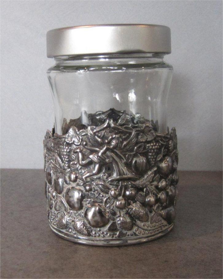 Confiturepot - jampot, houder met hoorn des overvloeds, Antiek en Kunst, Antiek | Goud en Zilver, Ophalen of Verzenden