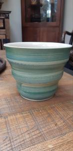 Groene vintage west germany bloempot, Rond, Ophalen of Verzenden, Zo goed als nieuw, Minder dan 25 cm
