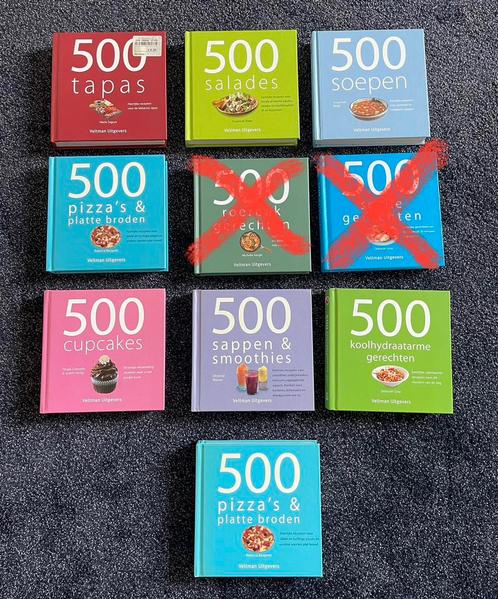 500 recepten boeken 10 stuks, Boeken, Kookboeken, Gelezen, Ophalen of Verzenden