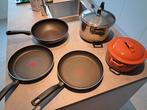 Keramische kookpot, drukpot en 3 Tefal-pannen, Huis en Inrichting, Keuken | Potten en Pannen, Ophalen, Gebruikt, Overige materialen