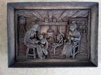 Houtsnijwerk Schilderij  boeren gezin 25x35 cm, Antiek en Kunst, Kunst | Beelden en Houtsnijwerken, Ophalen of Verzenden