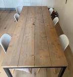 Houten tafel 200 x 80 cm - model Vic Woodville, Huis en Inrichting, Tafels | Eettafels, Ophalen, Gebruikt, 200 cm of meer, 50 tot 100 cm