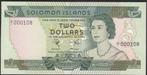 Solomon Islands 2 Dollars First Prefix Laag nummer, Postzegels en Munten, Bankbiljetten | Oceanië, Los biljet, Ophalen of Verzenden