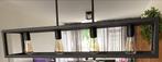 Een zeldzame hanglamp zwart ijzer 4 lamp. industrieel, Ophalen, Zo goed als nieuw, Industrieel, Metaal