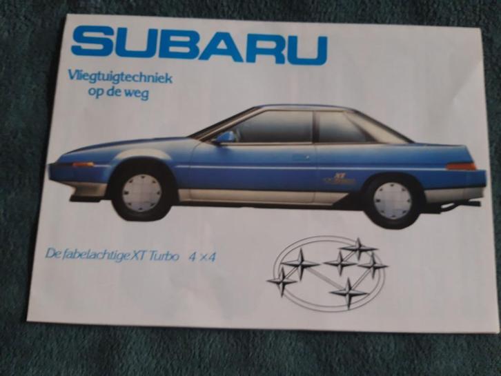 folder Subaru programma - Nederlands -  XT Turbo 4x4, Boeken, Auto's | Folders en Tijdschriften, Zo goed als nieuw, Overige merken