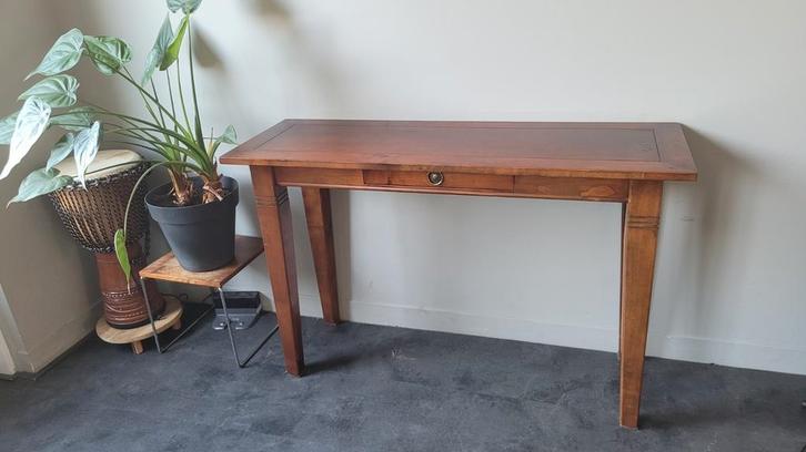 Kersenhouten Sidetable met Lade 120 x 77 x 40 bxhxd, Antiek en Kunst, Antiek | Meubels | Tafels, Ophalen