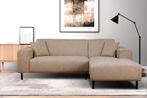 Nieuwe trendy hoekbank loungebank taupe weefstof, Huis en Inrichting, Banken | Bankstellen, Ophalen of Verzenden, Nieuw, 150 cm of meer