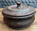 Mooie grote houten tabakspot met deksel! 40 cm doorsnee, Ophalen of Verzenden, Gebruikt, Overige typen