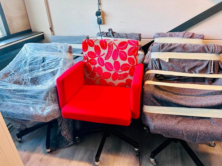 AVL Office Chairs 6x Lensvelt, Huis en Inrichting, Bureaustoelen, Gebruikt, Bureaustoel, Rood, Ophalen