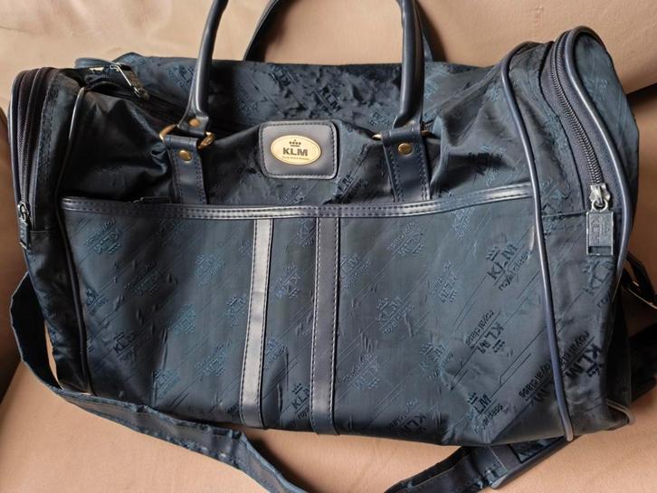 Vintage KLM Reistas tas handbagage, Sieraden, Tassen en Uiterlijk, Tassen | Reistassen en Weekendtassen, Gebruikt, Blauw, 40 tot 60 cm