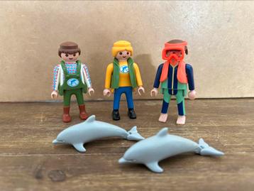 Playmobil dolfijnen 2 verzorgers  en duiker beschikbaar voor biedingen