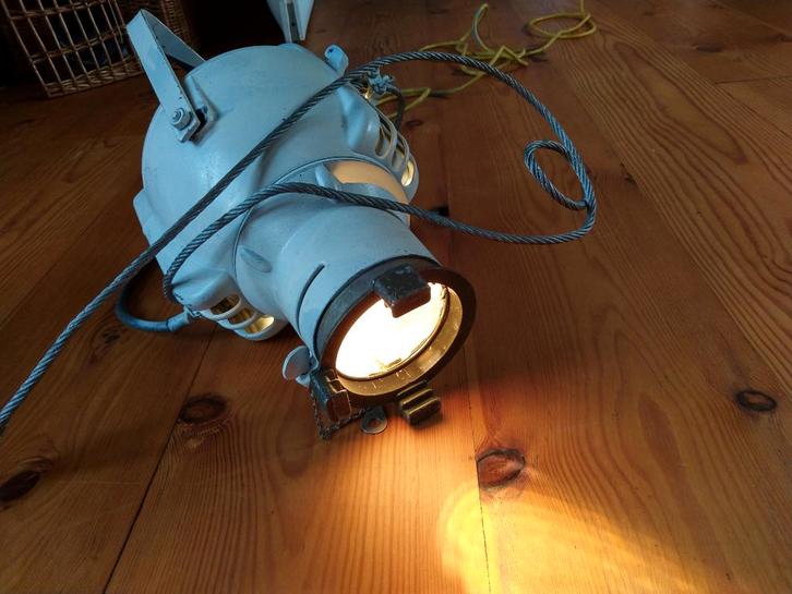 theaterlamp, Huis en Inrichting, Lampen | Vloerlampen, Gebruikt, Minder dan 100 cm, Metaal, Ophalen of Verzenden