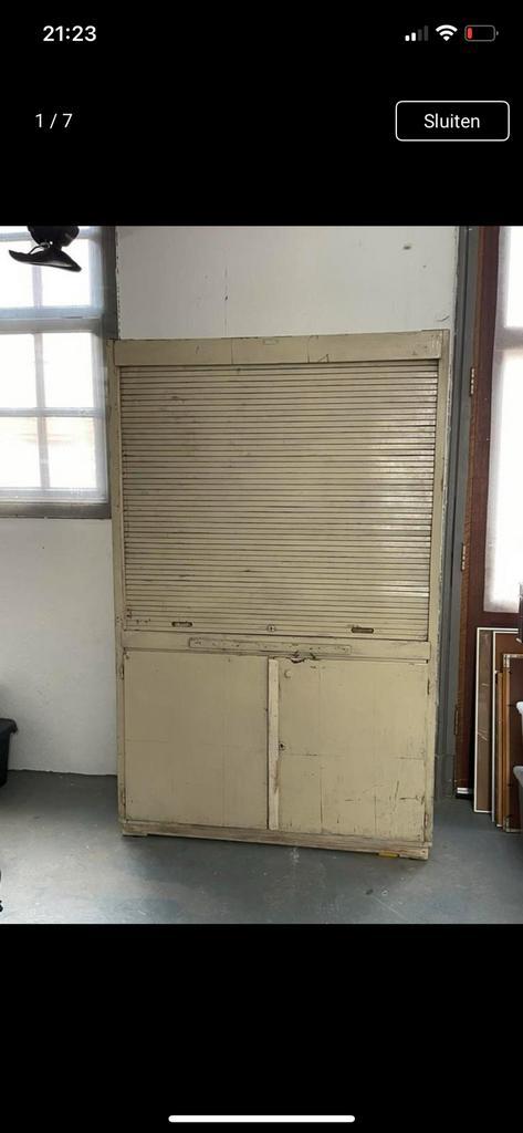 Kleding kast/ kantoor/ industrieel/ antieke archiefkast, Huis en Inrichting, Kasten | Roldeurkasten en Archiefkasten, Zo goed als nieuw