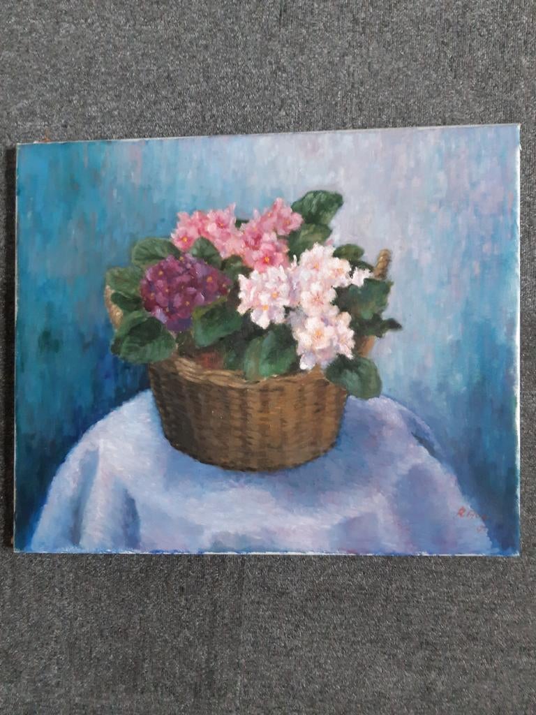Olieverf schilderij op linnen doek., Ophalen of Verzenden