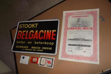 Lot oude  kolen mijn rekl. items ass. ! beschikbaar voor biedingen