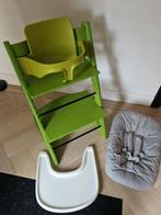Groene stokke tripp trapp + babyset,  newborn en blad, Ophalen of Verzenden, Meegroeistoel, Gordel(s)