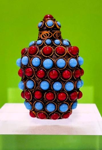 Snuifflesje, Snuff bottle koraal/turquoise beschikbaar voor biedingen