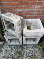6x zware beton stapel blokken bloembakken, Ophalen, Zo goed als nieuw