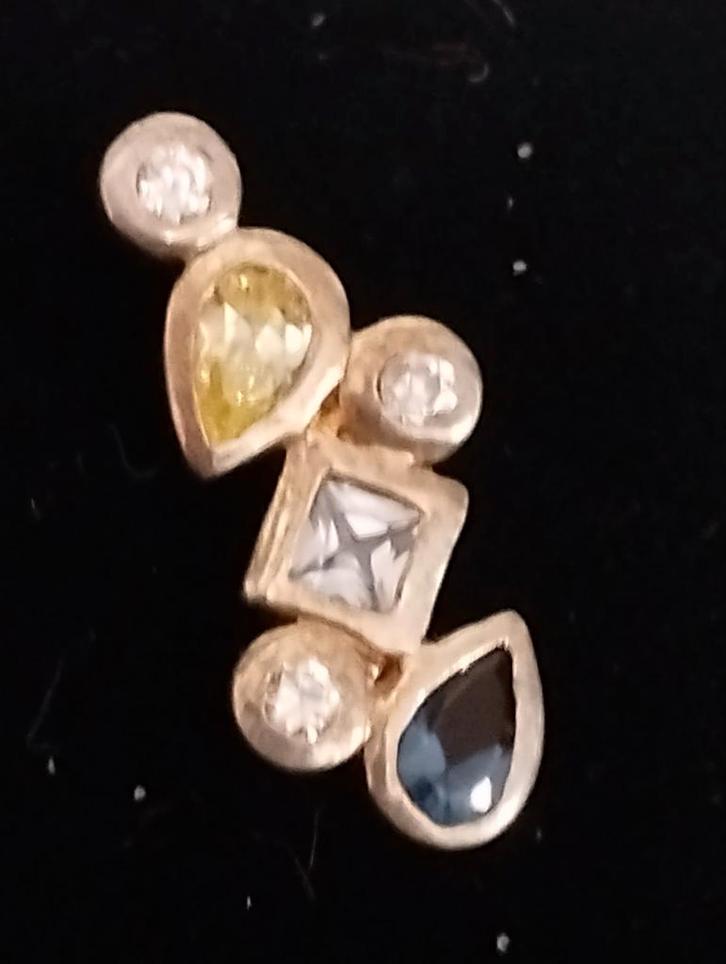 Zilveren hanger kristal, citrien, toermalijn en alexandriet, Sieraden, Tassen en Uiterlijk, Kettinghangers, Ophalen of Verzenden