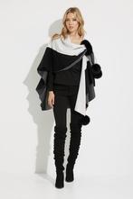 Ribkoff luxe warme cape grijs zwart wolmix bont accenten, Kleding | Dames, Jassen | Winter, Joseph Ribkoff, Verzenden, Nieuw, Overige kleuren