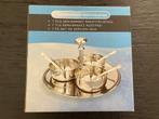 Serveerset rvs - schaaltjes en servies - nieuw!, Huis en Inrichting, Keuken | Servies, Overige materialen, Nieuw, Ophalen of Verzenden