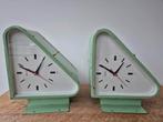 Dubbelzijdige mintgroene fabrieksklok wandklok scheepsklok, Huis en Inrichting, Ophalen, Gebruikt, Wandklok