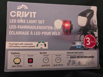 Crivit LED Bike Light Set Black nieuw beschikbaar voor biedingen