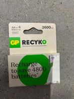 4 x AA 2600 MaH Oplaadbare batterijen GP RECYKO, Ophalen of Verzenden, Nieuw, Oplaadbaar