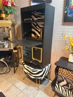 Bar/cocktail kast zwart/goud, Ophalen, Vlaardingen, Marlonshomeliving@hotmail.com, Zo goed als nieuw