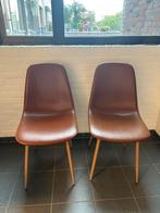 Set van 2 eetkamerstoelen cognac / bruin leer, Ophalen, Twee, Bruin, Leer